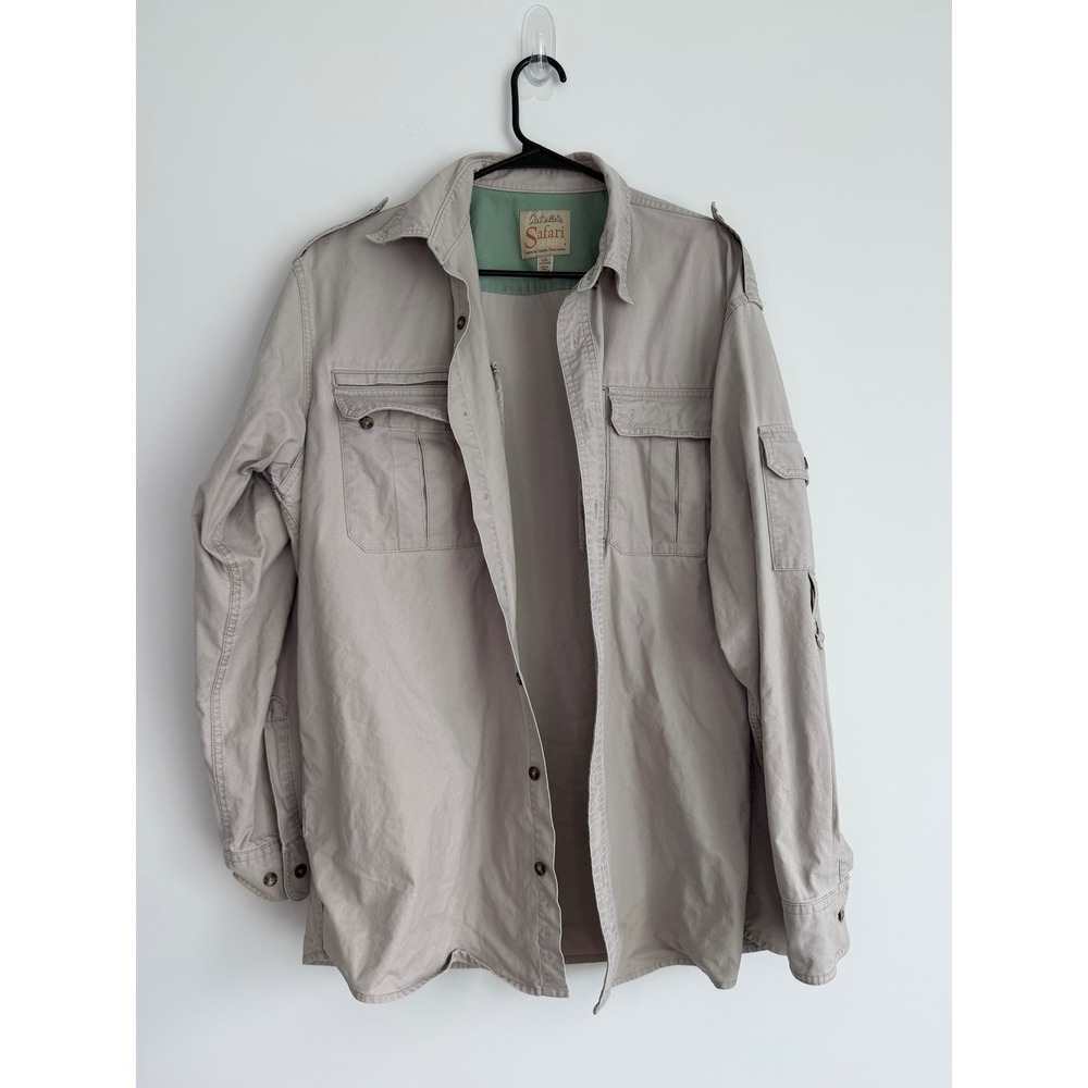 Cabela's Safari Series Chore Shirt Jacket Men L Tall Khaki Gorpcore Utility